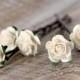 Ivory Rose Wedding Hair grips, Bridal Hair Accessories, Bridesmaid and Flower girl hair clips, rose hair pins