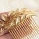 Gold Leaf Hair Comb Vintage Bridal Comb Gold Wedding Hair Piece Something Old Gift For Bride From Groom Mother Sister Friend Maid of Honour