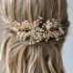 Bridal Pearl Hair vine Comb ROSA , Gold Silver Wedding Hair Comb vine, Hair Chain Bridal hair jewellery, headpiece 1920s Bridal Headpiece