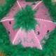 AKA Alpha Kappa Alpha Sorority Second Line Umbrella Pink Green- New Orleans- Shade, Walk, Event- bead spines, handpaint, boa, gems