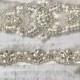 Elegent antique ivory Wedding Garter Set NO SLIP grip vintage rhinestones bridal garter B08S-EB06S