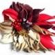Leather flower  brooch Leather jewelry 3rd anniversary gift