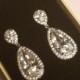 Cubic Zirconia Bridal Earrings, Teardrop Crystal Wedding Earrings, CZ Chandelier Earrings, Bridal Crystal Earrings, Prom Crystal Earrings