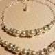 White Pearl Necklace&Bracelet Jewelry Set, Swarovski Pearl Bridal Jewelry Set, Pearl Necklace, Pearl Bracelet White Pearl Silver Wedding Set