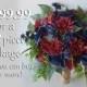 Wedding Bouquet, Bridal Bouquet, Bridesmaid Bouquet, Silk Flower Bouquet, Wedding Flower, burgundy, wine, blue, navy blue, Lily of Angeles