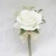 Real Touch White Rose Corsage / Boutonnieres, Real Touch Rose Boutonnieres, Cottage Wedding Corsage, Wedding Boutonniere