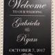 Wedding Welcome Sign Mirror Decal/Scroll Heart Welcome Wedding Mirror Vinyl Decal/ Welcome Mirror/ Hashtag Sign/Bridal Shower/Baby Shower