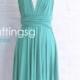 Bridesmaid Dress Infinity Dress Turquoise Knee Length Wrap Convertible Dress Wedding Dress
