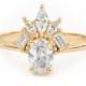 Gatsby Art Deco Oval Diamond Unique Engagement Ring