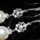Bridal Pearl Chandelier Earrings Wedding Pearl Earrings Swarovski 10mm Ivory Pearl Dangle Earrings Bridal Pearl Drop Earrings Bridal Jewelry