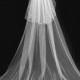 Plain Ivory, Pale Ivory or White Wedding veil cathedral length 2 tiers 30"/ 108" No decoration. Pencil or cut edged. FREE UK POSTAGE