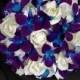Purple blue galaxy orchid, hydrangea, real touch rose bridal bouquet, artificial flower bouquet, island orchid, singapore orchids