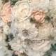 Peach Wedding Bouquet - sola flowers - Customize colors - gold - Alternative bridal bouquet - bridesmaids bouquet