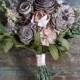 Mauve and Blush Sola Flower Bouquet // "Provencal Jardin" Wood Flower Bouquet, Keepsake Wood Flower Wedding Bouquet, Bridal Bouquet