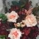 Wedding Bouquet Burgundy Red Peony Eucalyptus Wedding Maroon Package Handmade Artificial Faux Flowers Wedding Decor