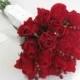 Red Rose and Crystal Bridal Bouquet