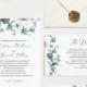 SALE!!! - Greenery Wedding Invitation, Blush Greenery Wedding Invitation Template, Printable Wedding Invitation, Instant Download,PDF kit6