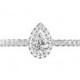 GIA 0.50 Carat Pear Diamond & Halo Engagement Ring 14k White Gold, Diamond Engagement Rings for Women, Raven Fine Jewelers