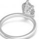 3.50 Carat Pear Moissanite & Diamond Prongs Solitaire Engagement Ring 14k White Gold, 12x8mm Moissanite Engagement Ring, Raven Fine Jewelers