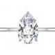 2 Carat Pear Moissanite & Diamond Prongs Solitaire Engagement Ring 14k White Gold, 10x7mm Moissanite Engagement Ring, Raven Fine Jewelers