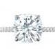 5 Carat Cushion Forever One Moissanite & Diamond Hidden Halo Cathedral Engagement Ring 14k White Gold, 10mm Moissanite Engagement Ring