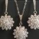 Cubic Zirconia Bridal Jewelry Set, Crystal Flower Earrings&Necklace Set, Wedding Jewelry Set, Bridal Crystal Jewelry, Sparkly CZ Jewelry Set