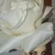 Giant oversized 50cm ivory rose fascinator with ivory merry widow netted bow on wide aliceband