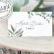 Boho Wreath Printable Wedding Place Cards with Eucalyptus Greenery (Flat and Tent Folded) • INSTANT DOWNLOAD • Editable Template #023