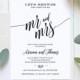 Couples Shower Invitation Printable, Wedding Shower Invite, 100% Editable Template, Instant Download, Mr and Mrs, Digital, DIY #020-101BS