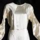 1930s Womens Ivory Silk Satin Wedding Dress Sz 2
