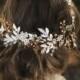 Statement Bridal Head Piece, Hair Jewelry, Rose Gold Accessory, Rhinestone Hair Accessory, Clip-In Hair Jewelry, Mixed Metal Hair Jewelry