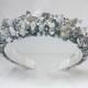 Silver crystal crown ,Silver beads headband,Beaded headband for women,Bridal crown,Crystal tiara,Crystal headpiece,Bridal tiara