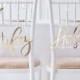 Gold Wifey and Hubby Wedding Chair Signs, Wifey and Hubby Chair Signs, Gold Chair Signs, Top Table Decor, Wedding Signs, Gold Wedding Decor