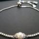 Pearl Bracelet, Wedding Bracelet, Swarovski White Pearl Bracelet, Adjustable Bracelet, Bridal Pearl Jewelry, Pearl Slide Silver Bracelet