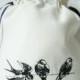 Linen Girl Handbag, Embroidered Wedding Sachet, Small Handmade Swallow Bag, White, Rustic Party Bag