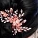 Rose gold hair comb Bridal hairpiece, Wedding hair piece for Bride, Hair accessory Rhinestone hair comb Flower Hair Piece