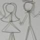 Wedding Cake Topper Bride and Groom Stick Figures: WE BELONG TOGETHER