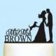 Wedding Cake Topper with Dog, Custom Personalized Wedding Cake Topper