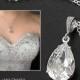 Wedding Crystal Necklace, Swarovski Clear Teardrop Rhinestone Necklace, Bridal Crystal Jewelry, Bridesmaid Necklace, Crystal Silver Necklace