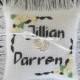 Personalized Cross Stitch Ring Bearer Pillow, Hand Made, Personalized with Bride & Groom's Names and Wedding Date using Custom Bridal Colors