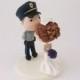 Wedding cake topper. Police Officer and Nurse. Handmade. Fully customizable. Unique keepsake.