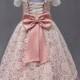 Blush pink flower girl dresses lace baby  dress tulle dress girls tulle dress toddler lace flower girl dress princess  toddler flowergirl