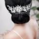 ZENAIS silver flower wedding hair piece in vintage look by TopGracia
