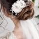 TEODORA Champagne Bridal Hair Flower for Creating a Subtle Look by TopGracia