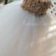 Gown & Headband. Ivory Nude Brooch Flower Girl Dress, Flower Girl Dress,Tutu Flower Girl Dress,Vintage Tutu Dress,Tulle,Tutu Dress