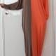 Mocha and Orange Half Color Dress