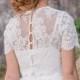 Belle Buttoned back Wedding Lace Crop Top,  White or Ivory Lace Crop Top Tops, Engagement lace top plus size
