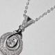 Cubic Zirconia Bridal Necklace, Micro Pave CZ Silver Necklace, Wedding Bridal Crystal Necklace, Bridal Jewelry, Wedding jewelry, CZ Pendant