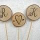 Initial Cake Topper, Rustic Wedding Cake Topper, Personalized Cake Topper, Fall Wooden Wedding Decoration, Birch Wedding, Letter Cake Topper