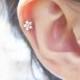 14K solid gold flower cartilage earring/Best CZ Flower Earring/Tragus Earring/Helix/Conch/Cartilage piercing/Earrings/Helix/Cubic Stud